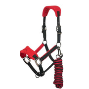 Vogue Fleece Headcollar with Leadrope - Chilli Red/Black image 0