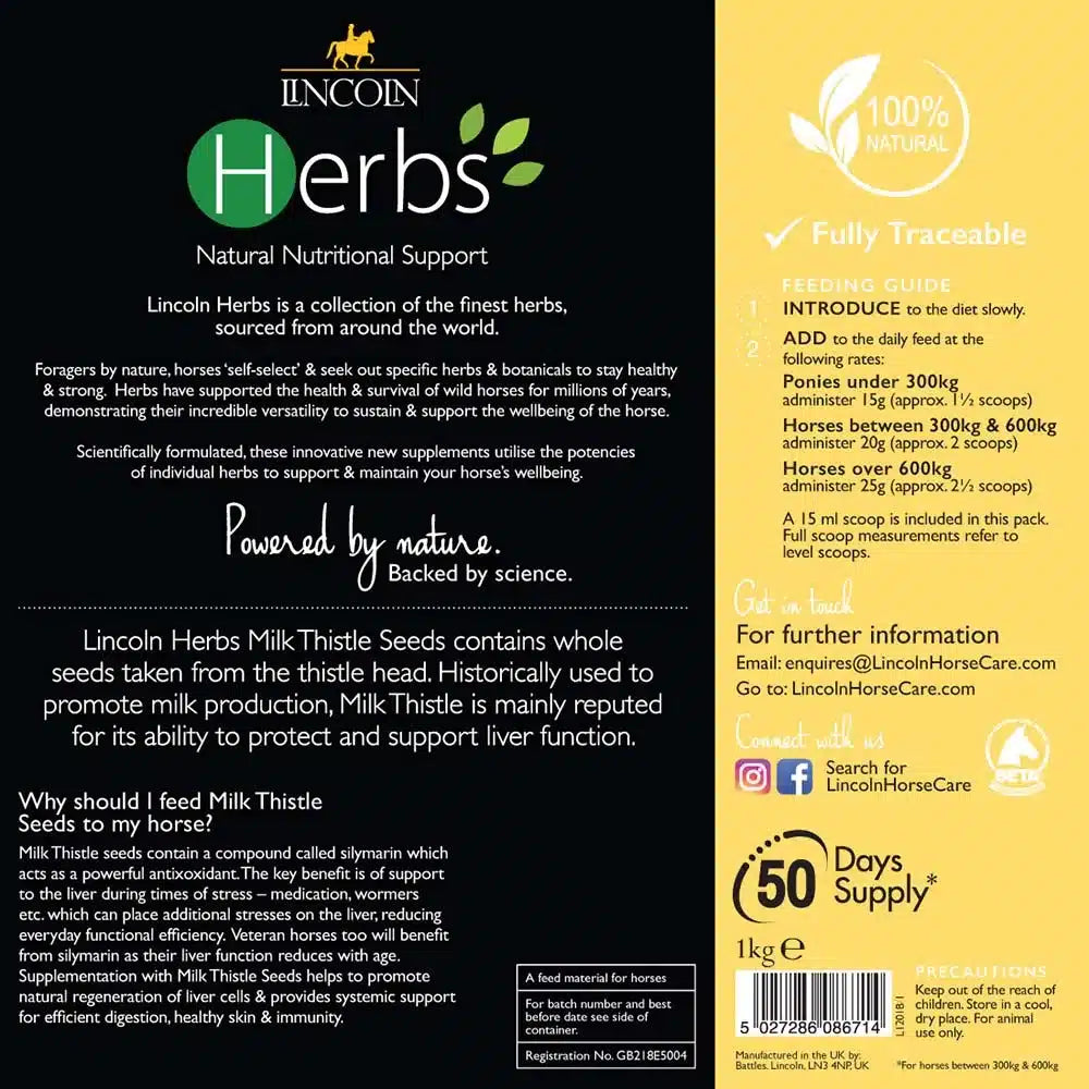 Lincoln Herbs Milk Thistle Seeds image 1