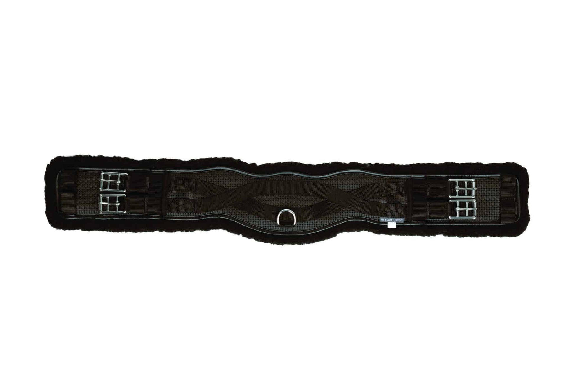 Hy Equestrian Fleece Lined GP/Jumping Contoured Girth - Brown/Brown, 52" image