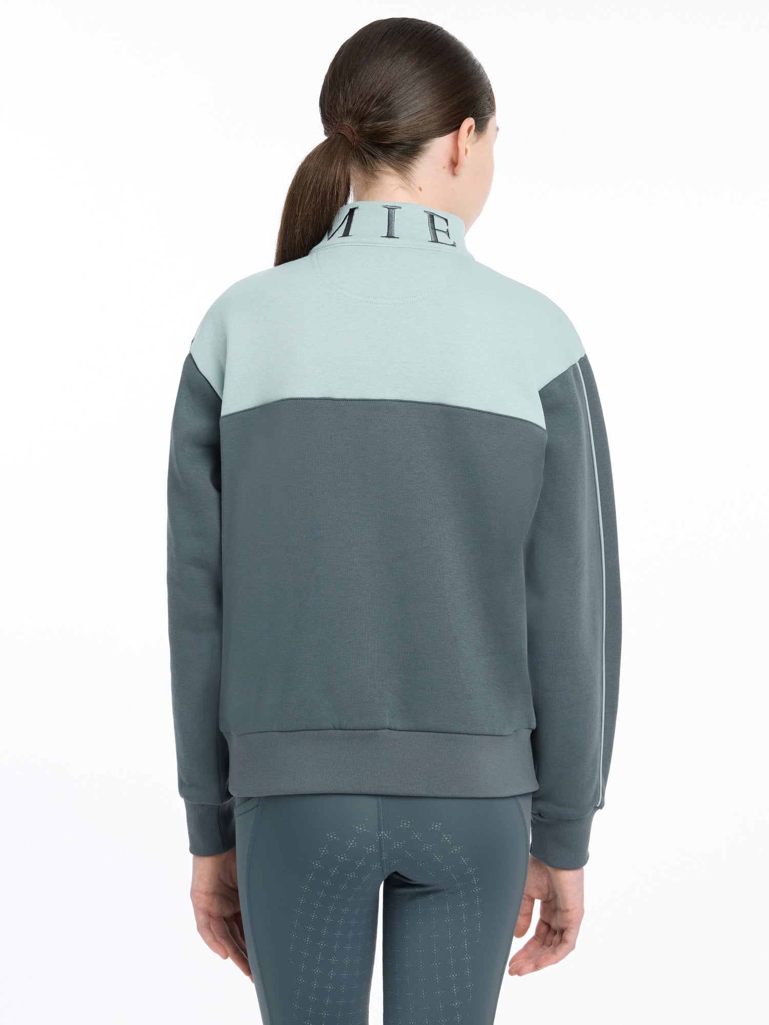 LeMieux Young Rider Kate Quarter Zip Sweat - Petrol/Glacier image 1