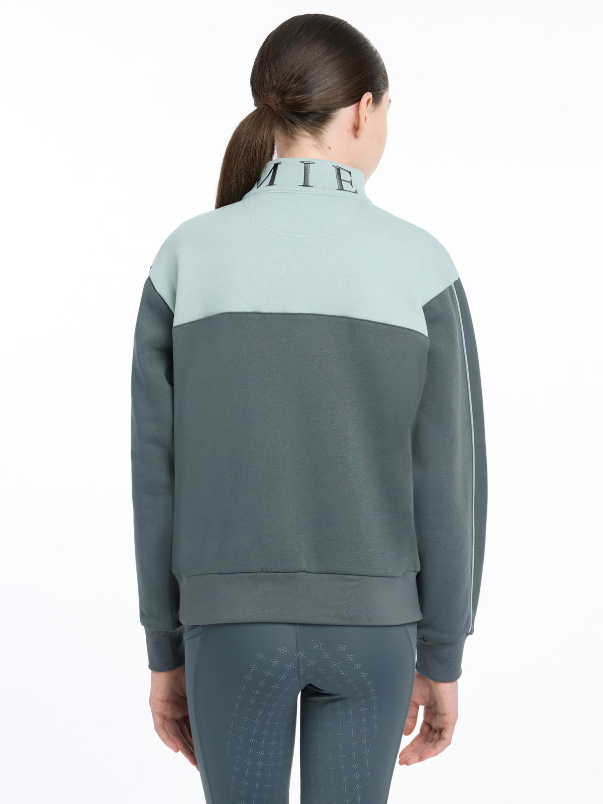 LeMieux Young Rider Kate Quarter Zip Sweat - Petrol/Glacier image 1