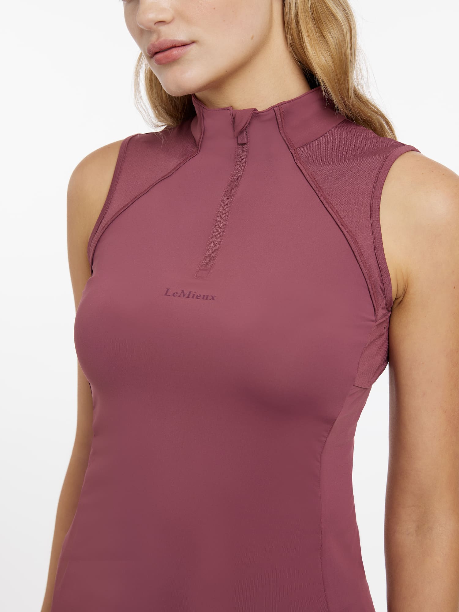 LeMieux Maria Mesh Sleeveless Baselayer - Rosewood image 2