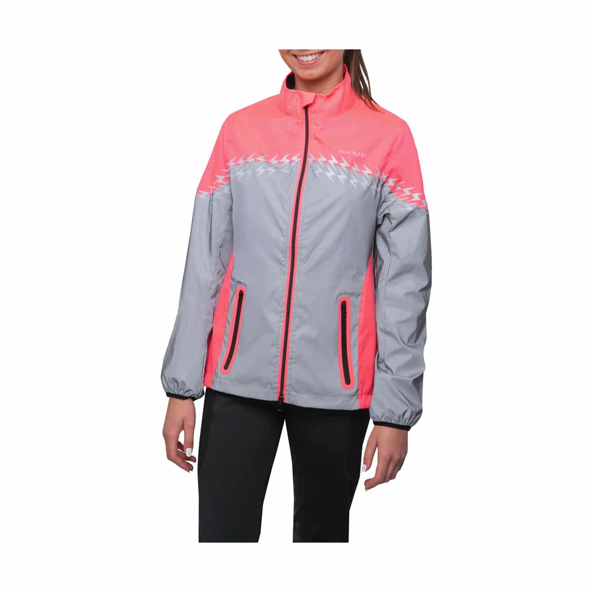 Silva Flash Lightweight Duo Reflective Jacket by Hy Equestrian - Medium, Pink/Reflective Silver image