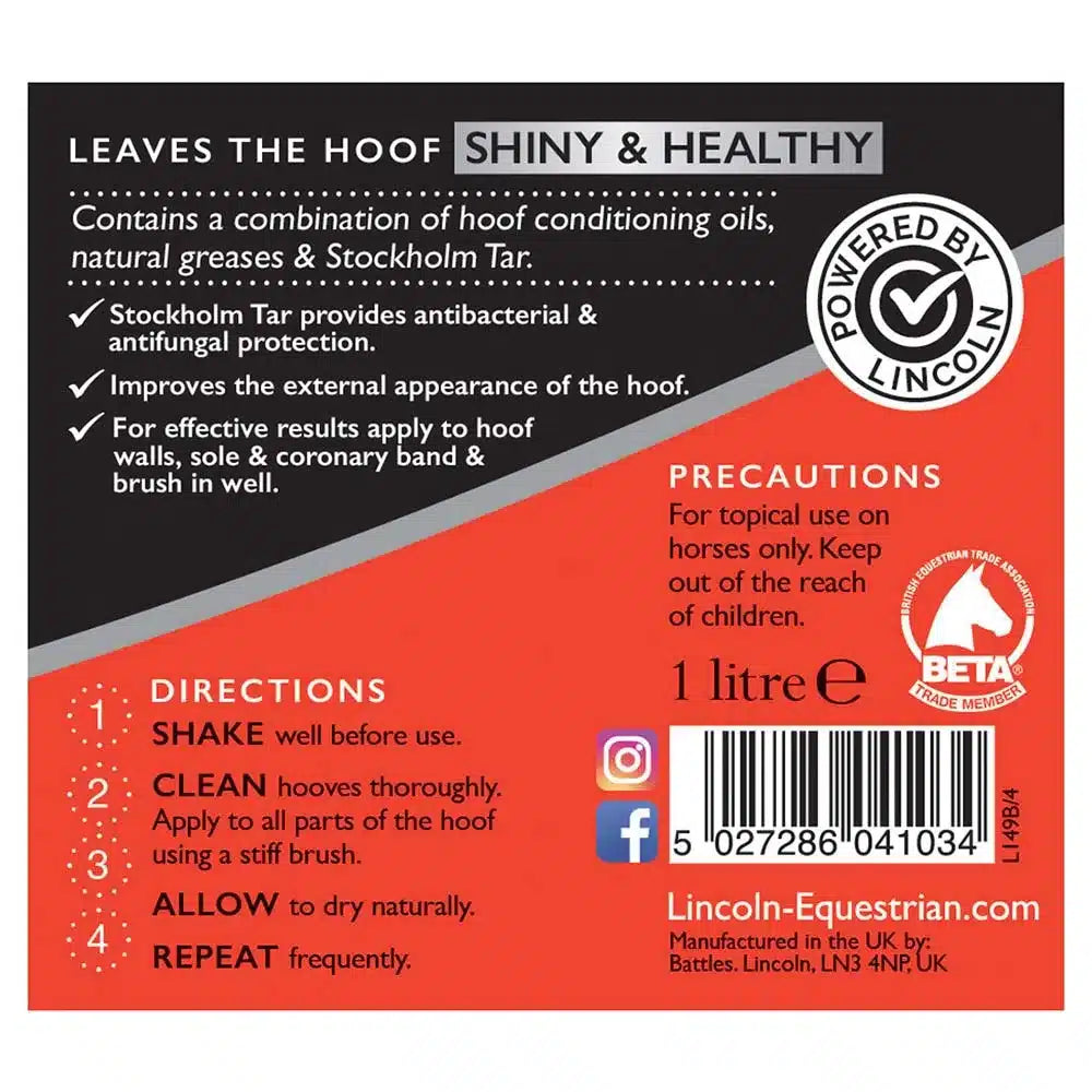 Lincoln Classic Hoof Oil With Brush - 500ml