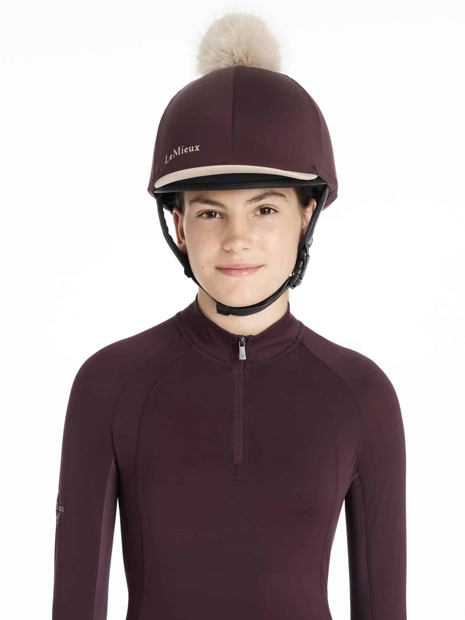 LeMieux Classique Pom Hat Silk - Damson image 0