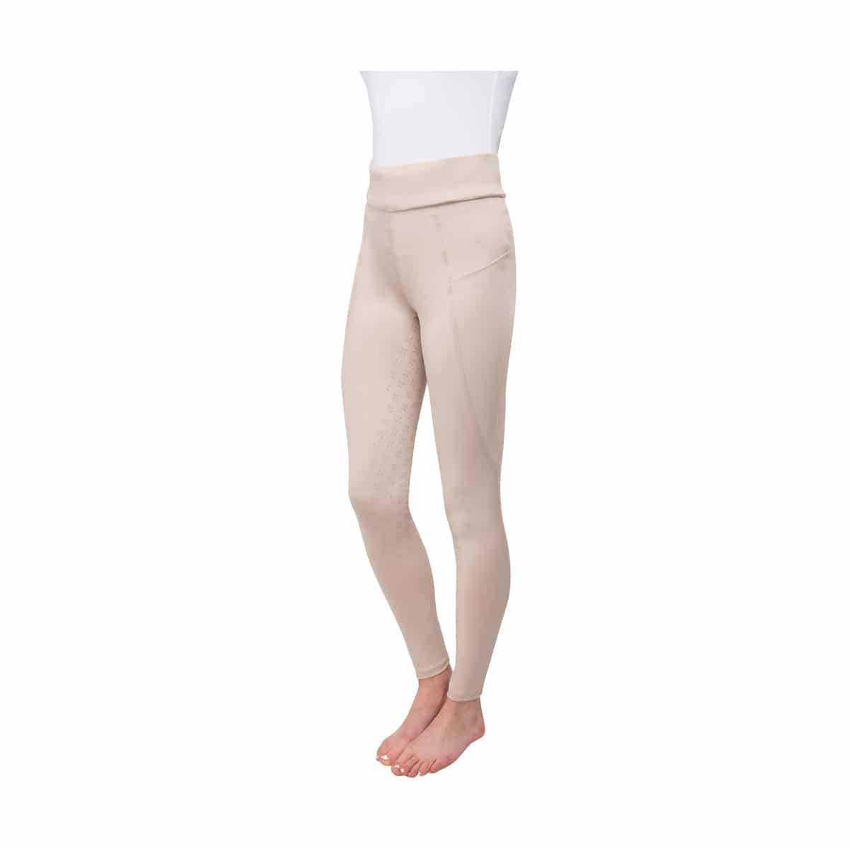 Hy Equestrian Melton Riding Tights - Beige, Medium image