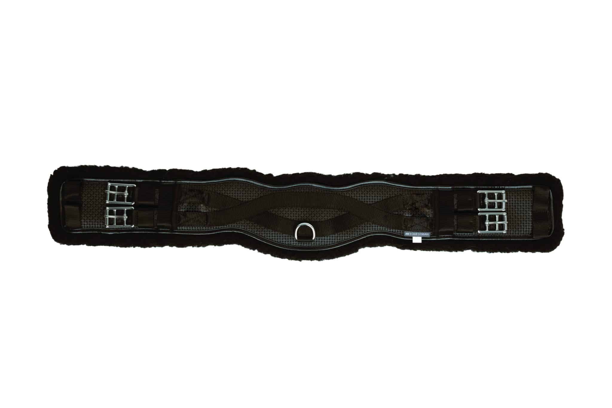 Hy Equestrian Fleece Lined GP/Jumping Contoured Girth - Brown/Brown, 60" image