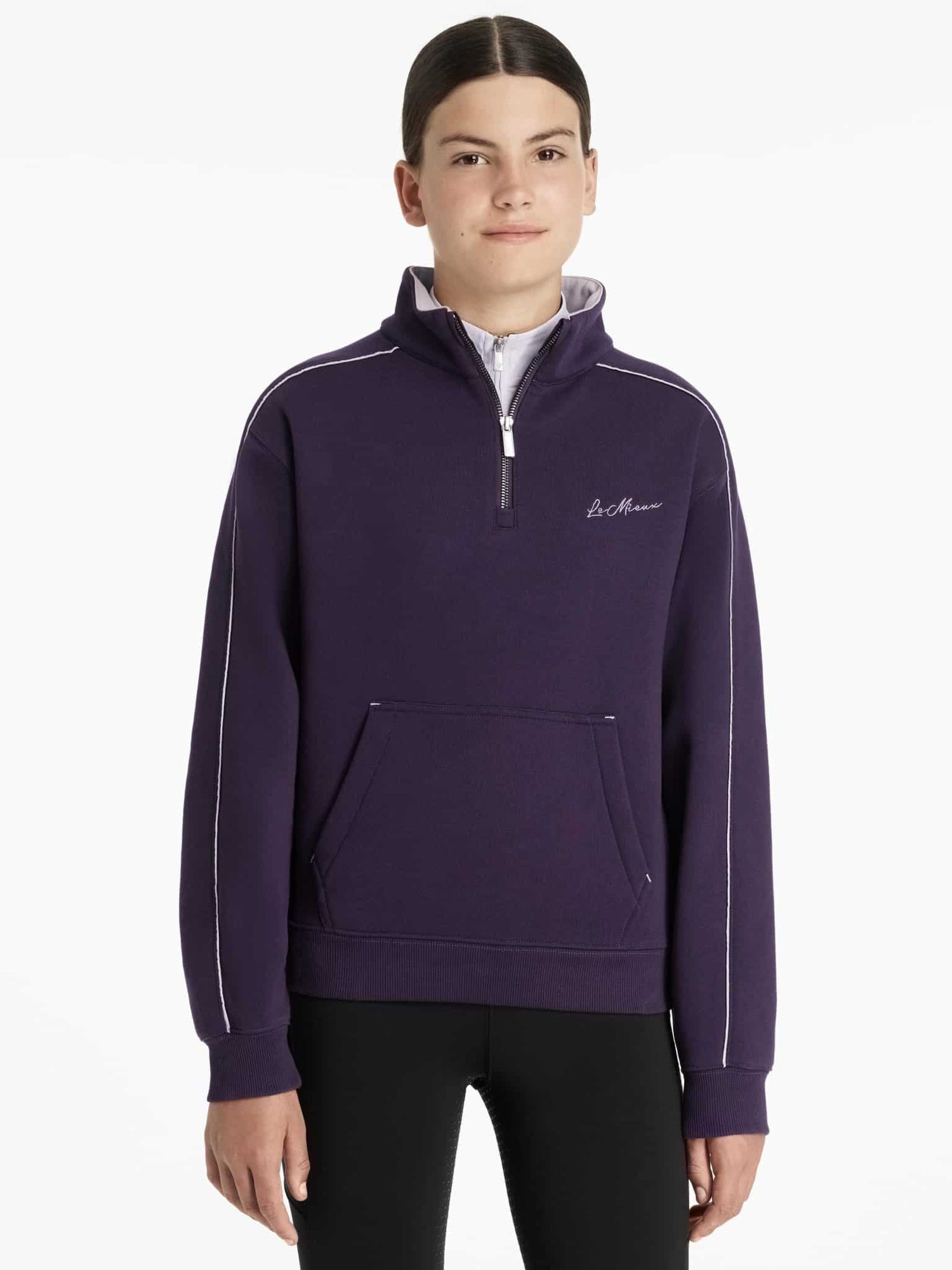 LeMieux Young Rider Kate Quarter Zip Sweat - Juniper/Lilac