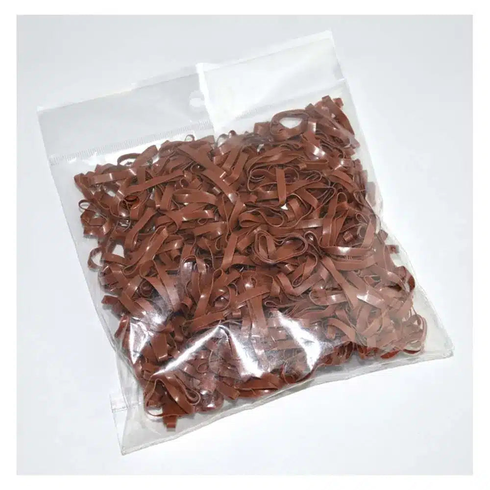 Lincoln Silicone Plaiting Bands - Brown, 500 per pack image