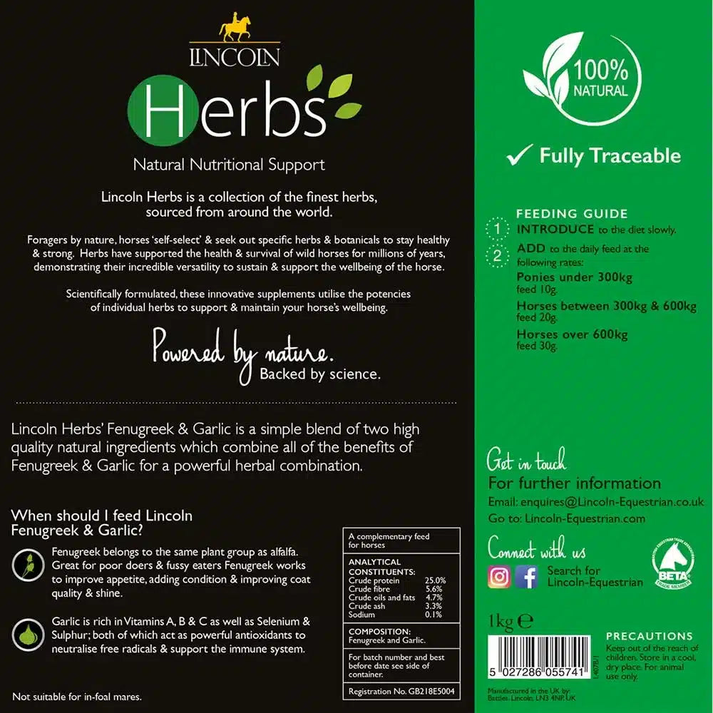 Lincoln Herbs Fenugreek & Garlic image 1