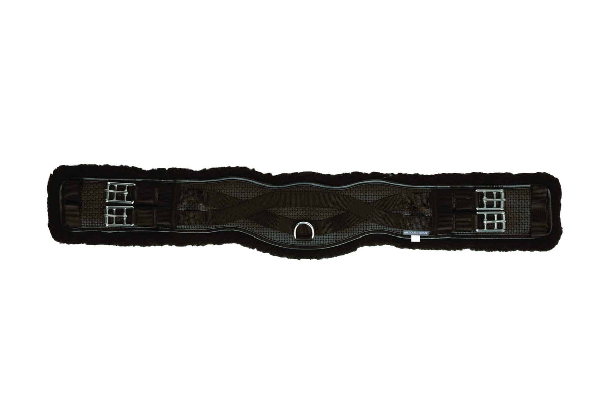 Hy Equestrian Fleece Lined GP/Jumping Contoured Girth - Brown/Brown, 36" image