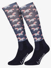 LeMieux Footsie Socks - Christmas Unicorns, UK Adult 4 - 7.5 image