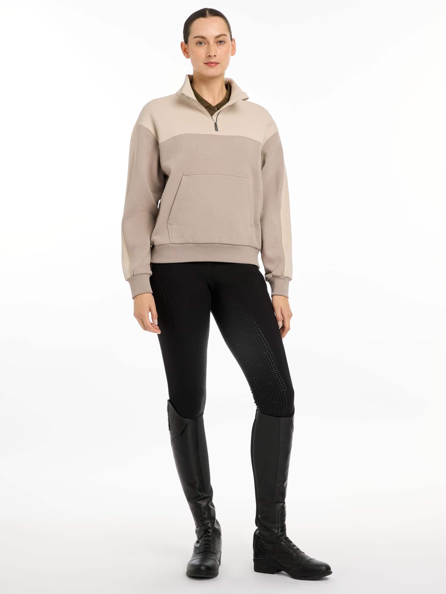 LeMieux Kali Quarter Zip Sweat - Ash/Stone image 5