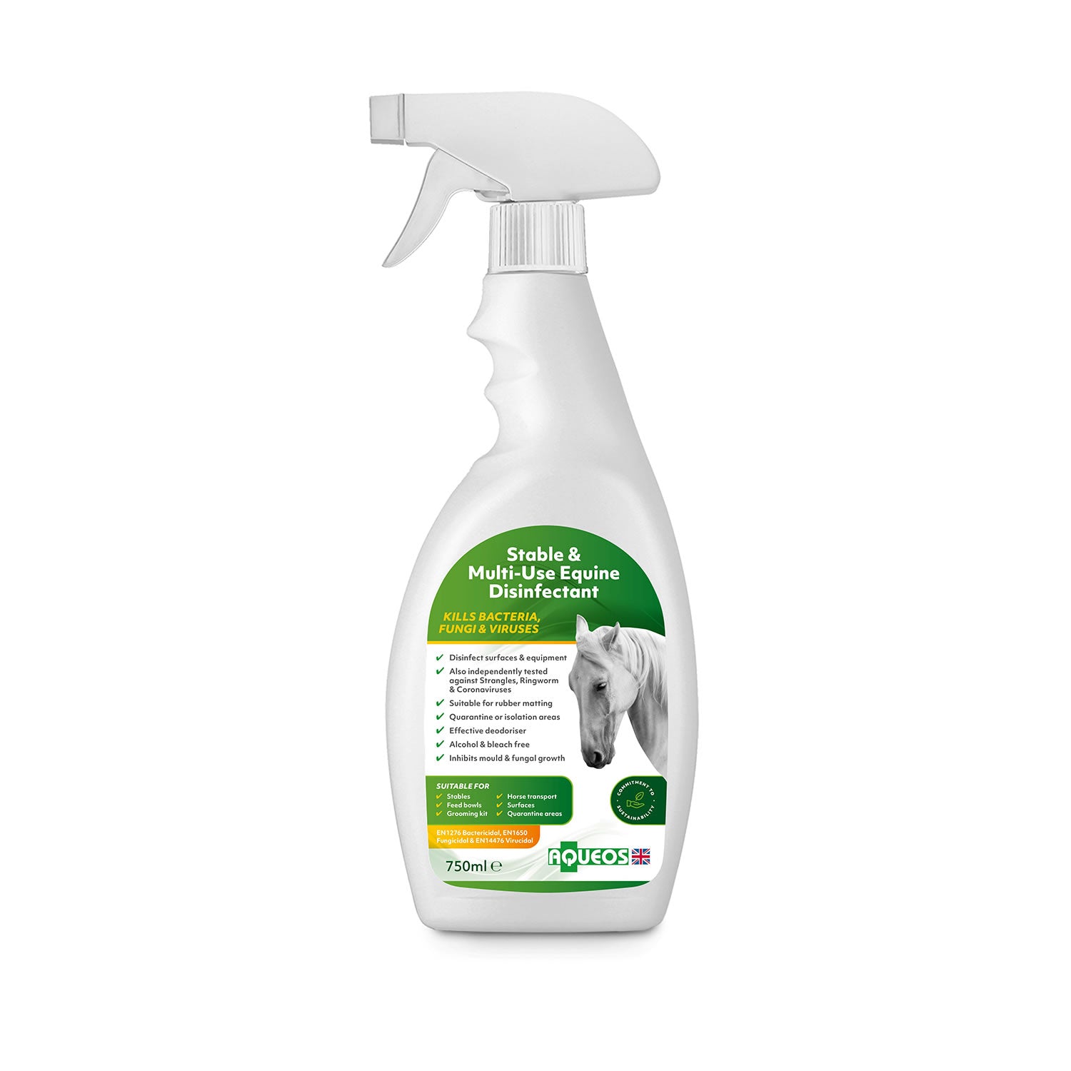Aqueos Stable & Multi-Use Equine Disinfectant - 750 Ml Spray