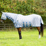 Hy Equestrian DefenceX Shield Guardian UV Combi Fly Rug/Mask White/Blue