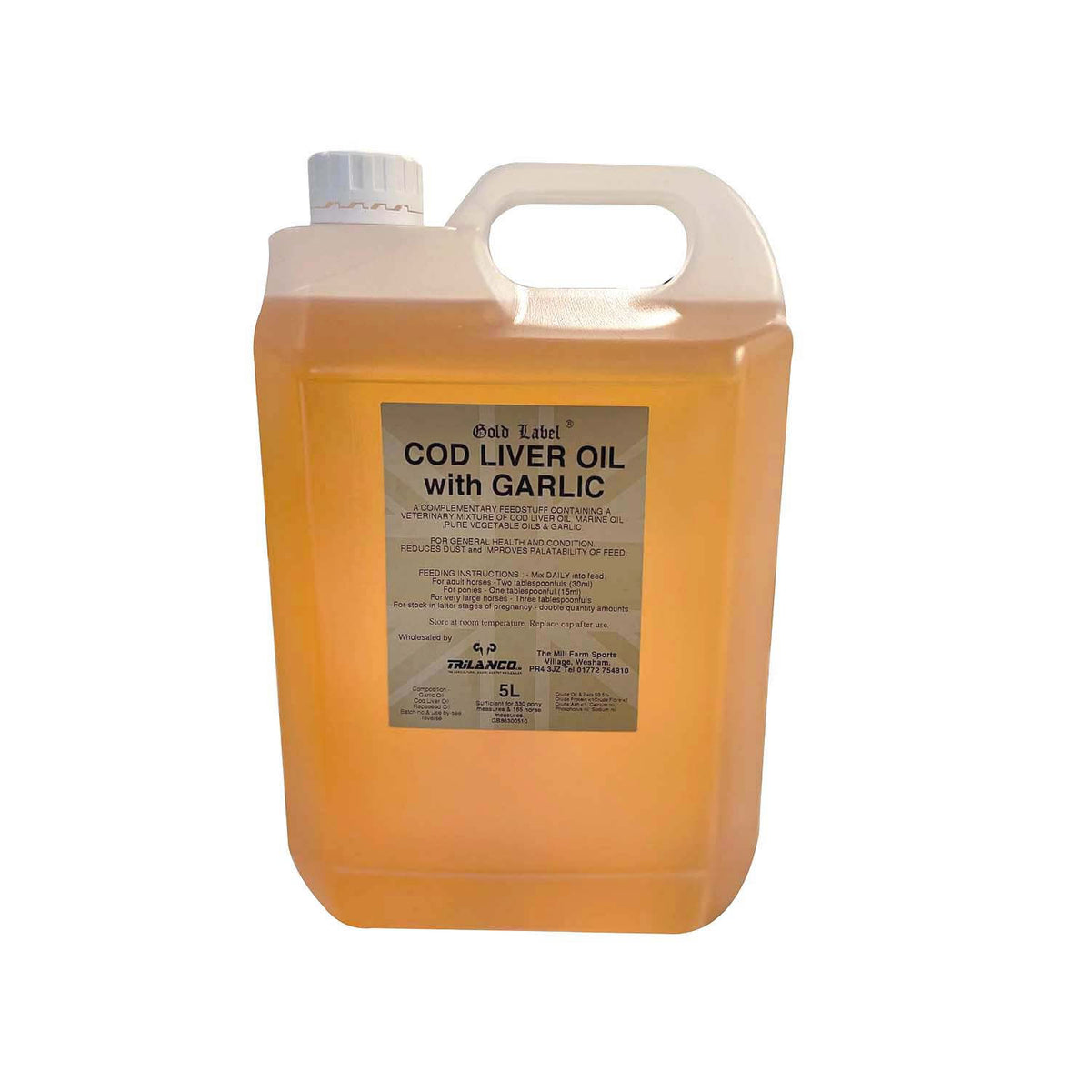 Gold Label Cod Liver Oil With Garlic - 5 Lt