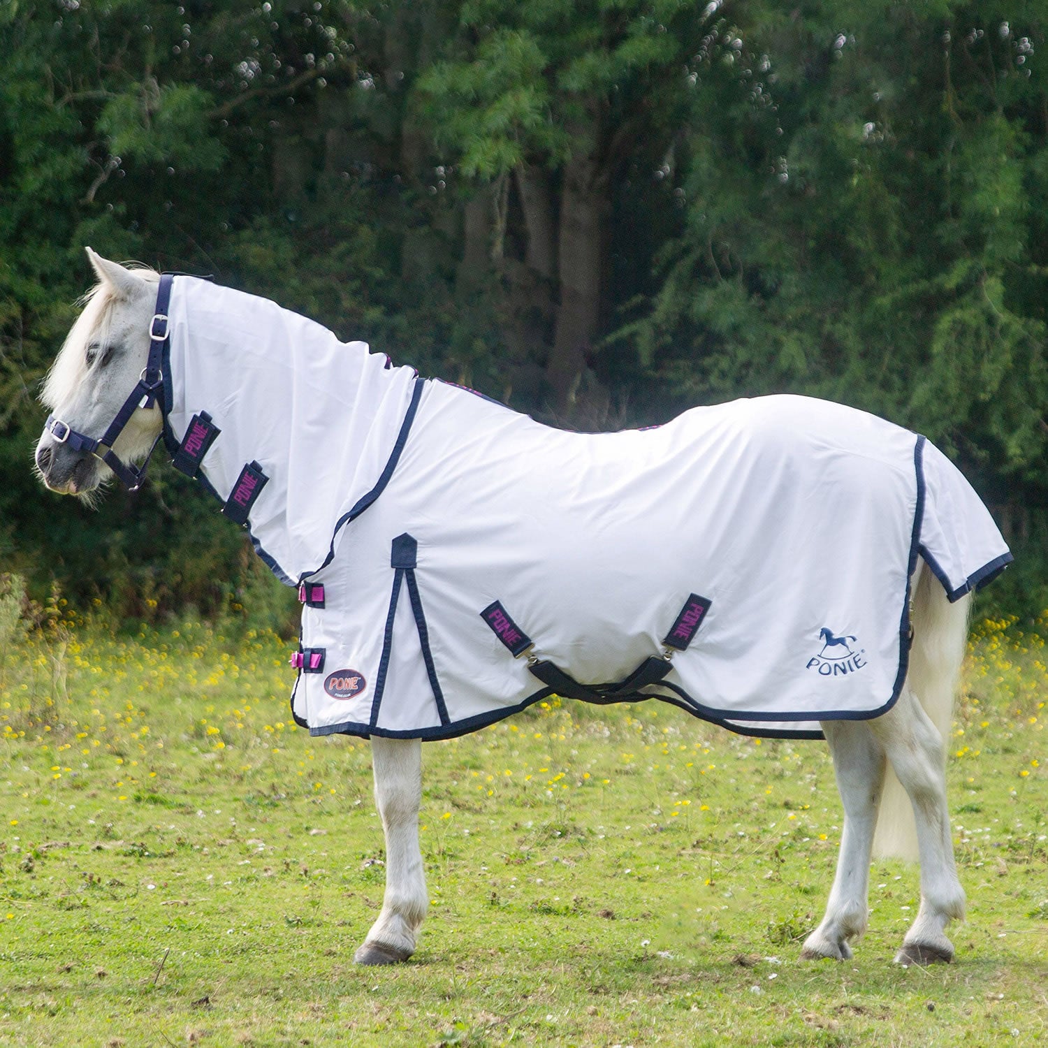 Gallop Ponie Essentials Classic Fly Rug Combo White - 4' 0" - White - Fly Rug