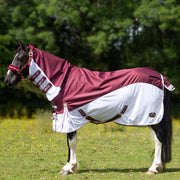 Gallop Trojan Xtra D/Proof Hybrid Combo Fly Rug Burg/White - 5' 6" - Burgundy/White - Fly Rug