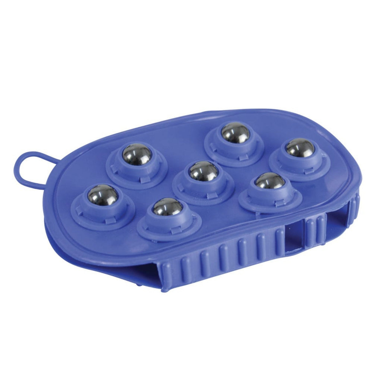 Progroom Rubber Massage Mitt by Hy Equestrian - Blue