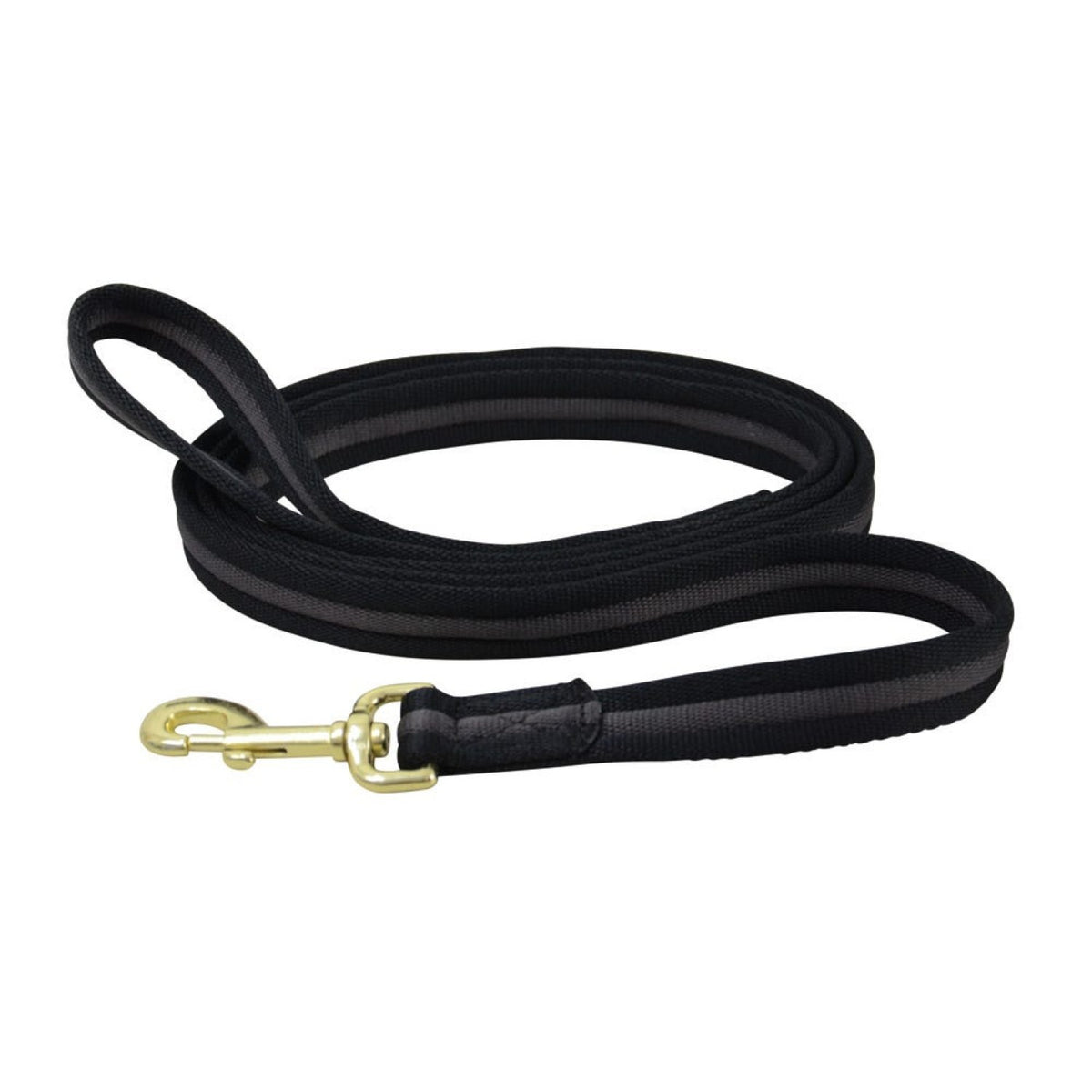 Hy Equestrian Soft Webbing Lead Rein No Chain - Black/Grey