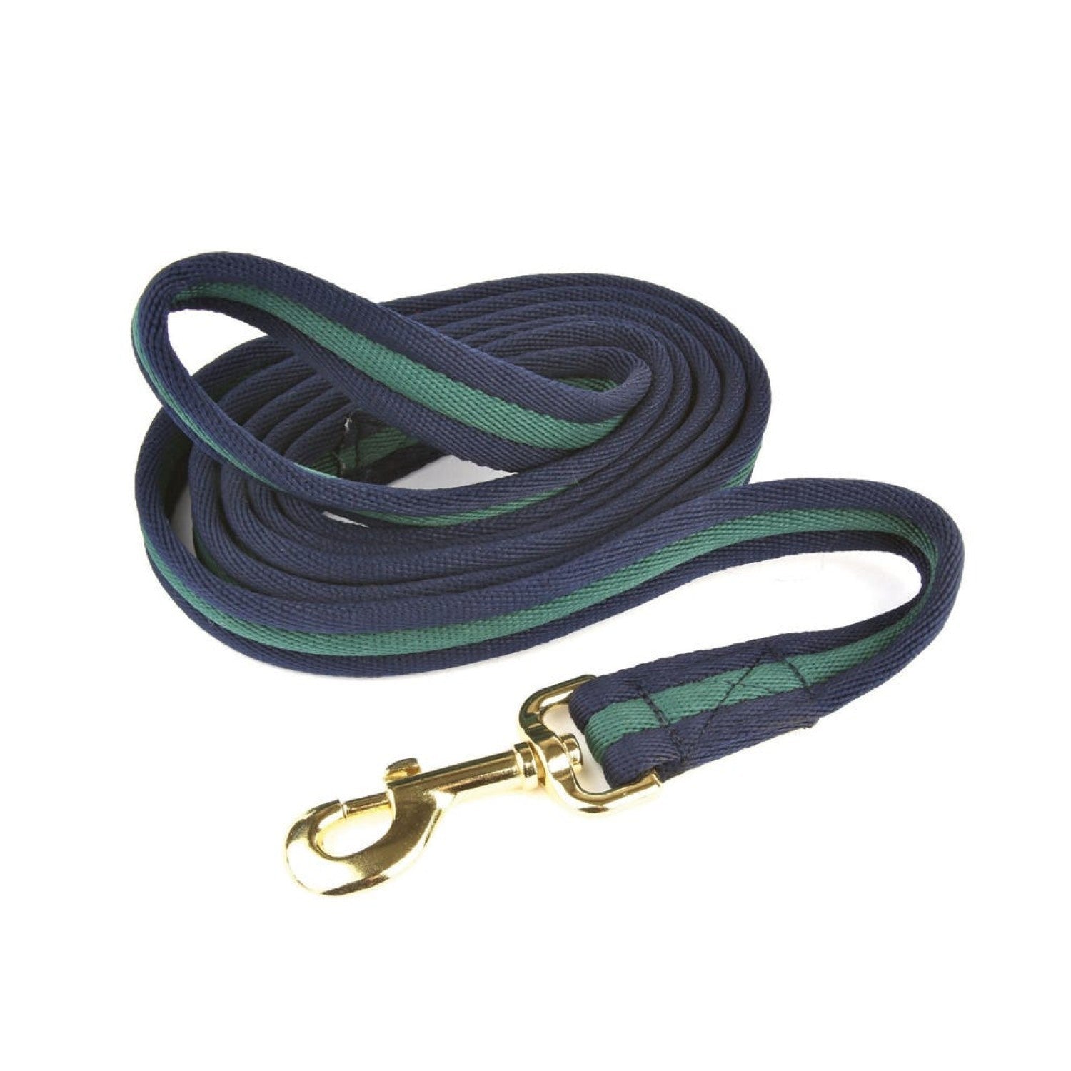 Hy Equestrian Soft Webbing Lead Rein No Chain - Navy/Green