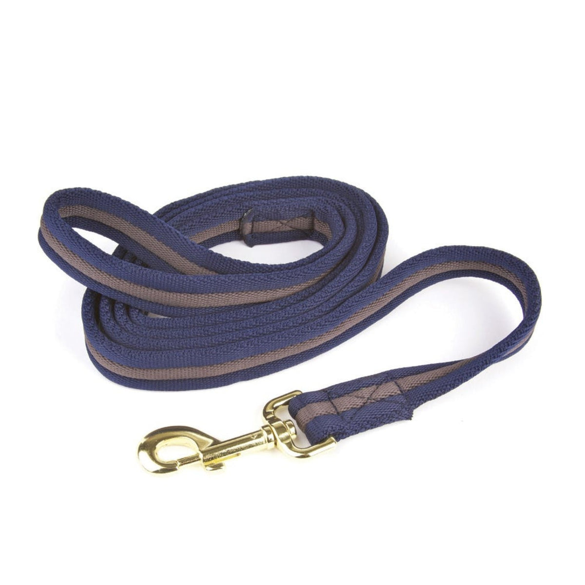 Hy Equestrian Soft Webbing Lead Rein No Chain - Navy/Grey