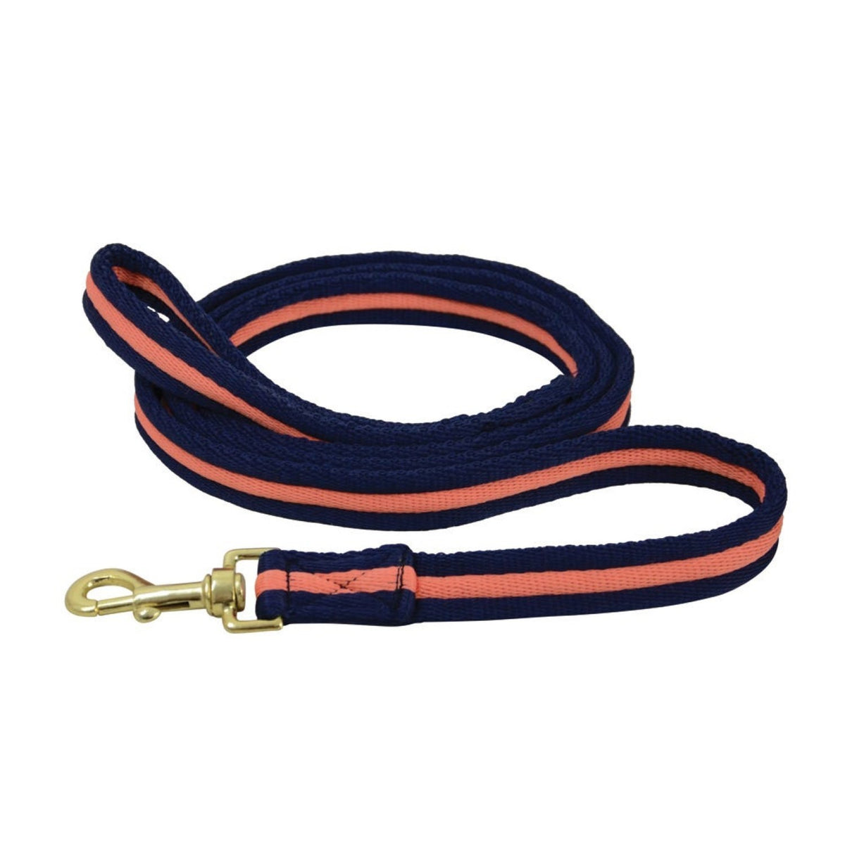 Hy Equestrian Soft Webbing Lead Rein No Chain - Navy/Orange