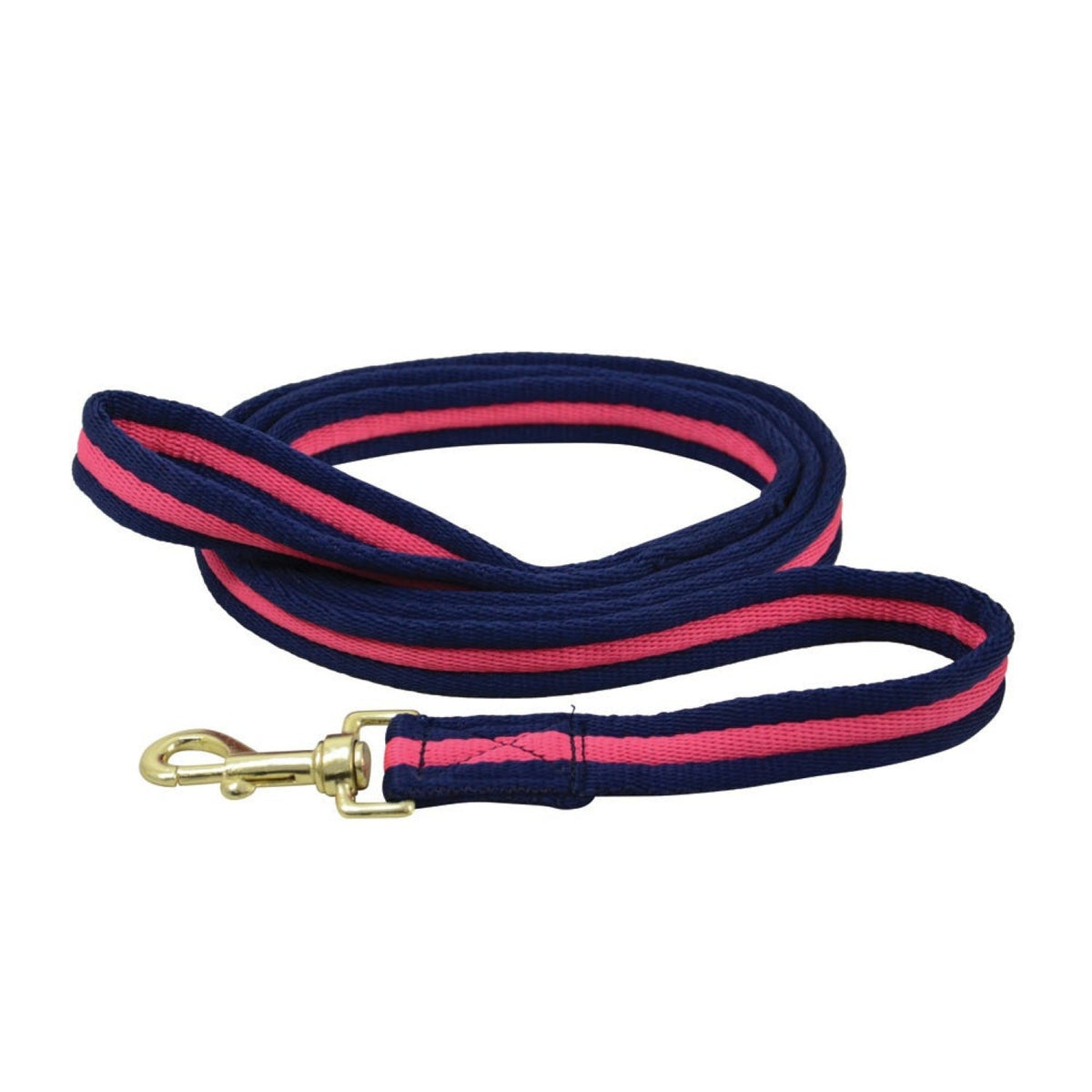 Hy Equestrian Soft Webbing Lead Rein No Chain - Navy/Pink