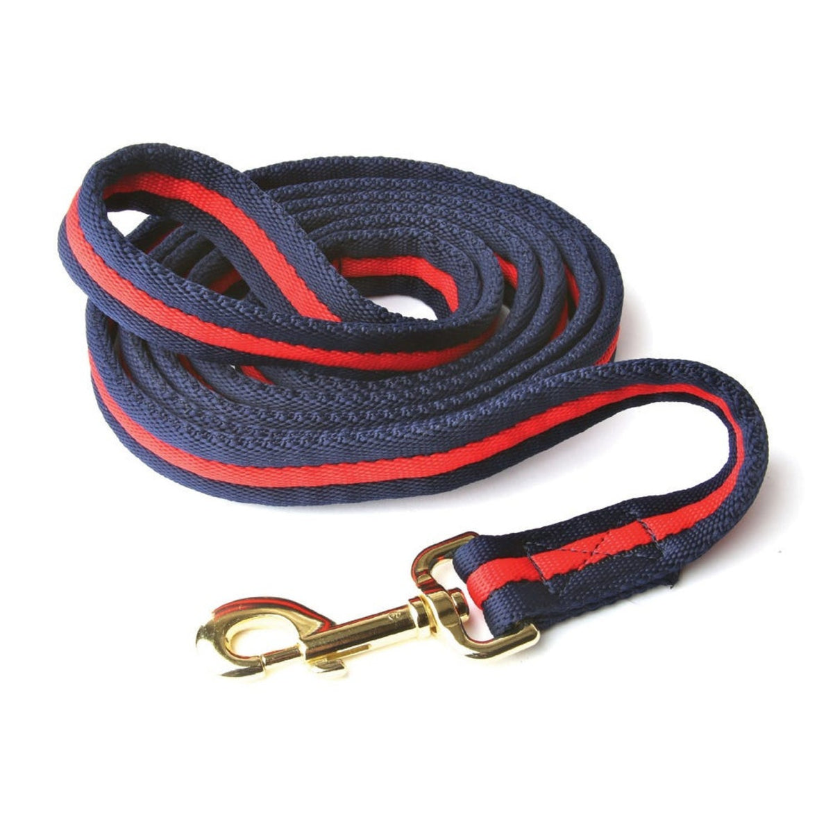 Hy Equestrian Soft Webbing Lead Rein No Chain - Navy/Red