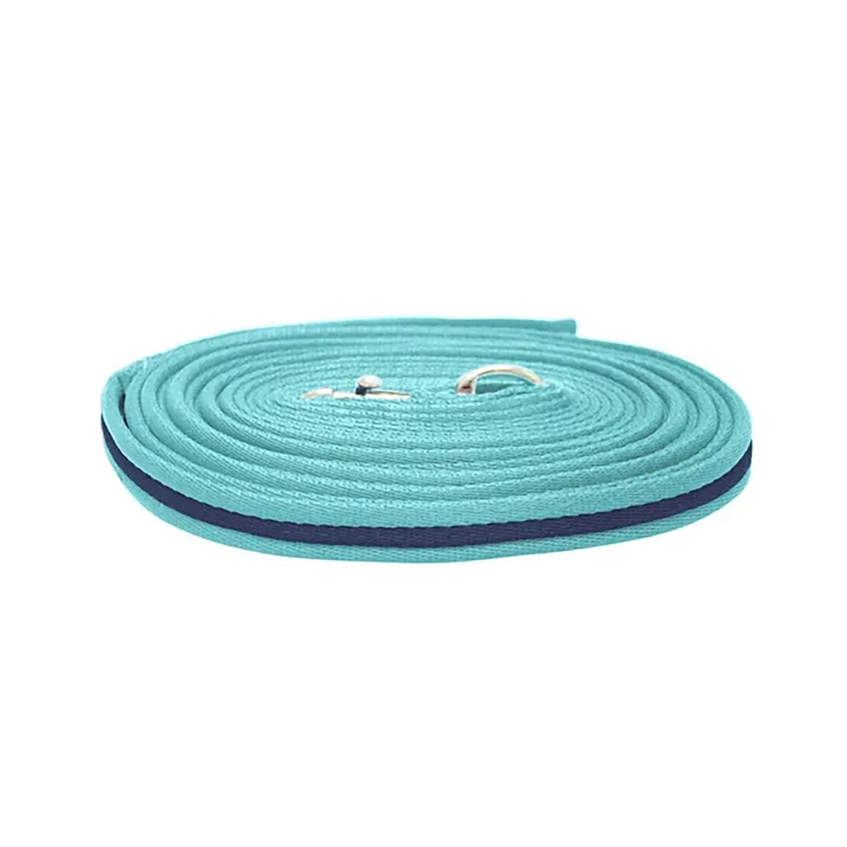 Hy Equestrian Soft Webbing Lunge Rein - 25' - Teal/Navy