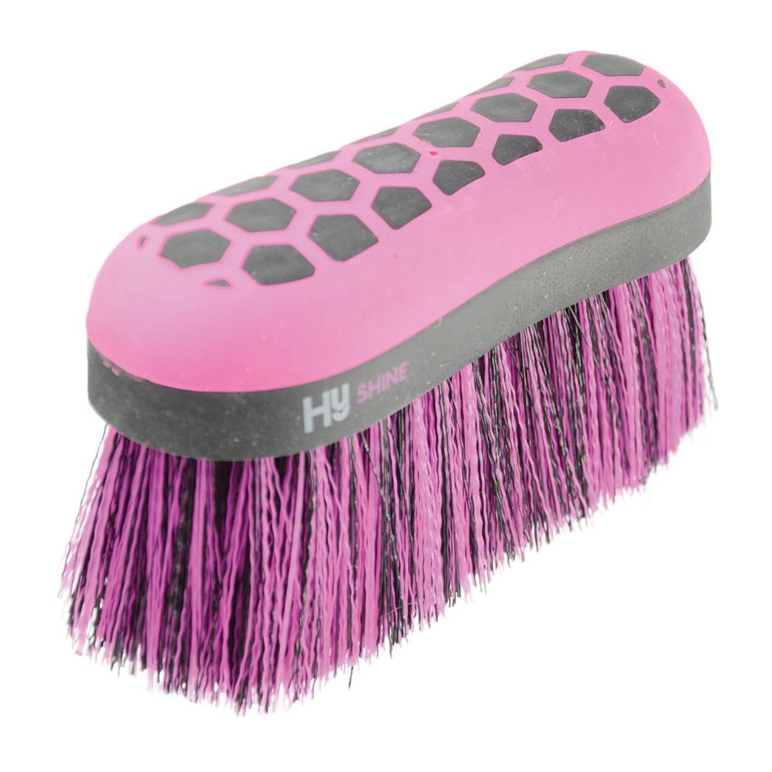 Progroom Hex Dandy Flick Brush By Hy Equestrian - Blue/Pink
