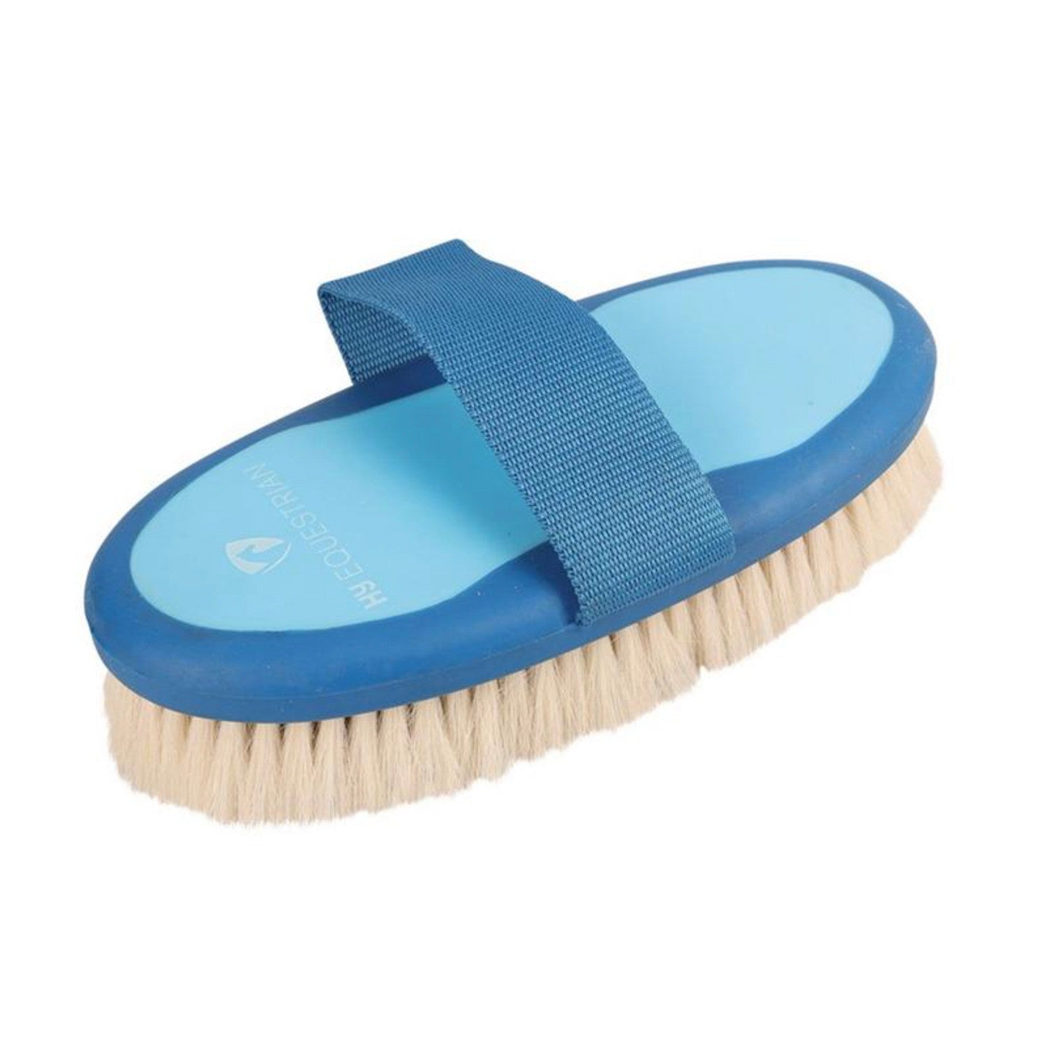 Progroom Two-Tone Body Brush/Goat Hair by Hy Equestrian - Blue/Light Blue