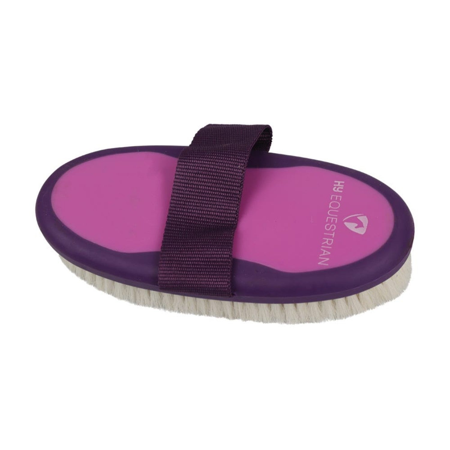 Progroom Two-Tone Body Brush/Goat Hair by Hy Equestrian - Purple/Pink