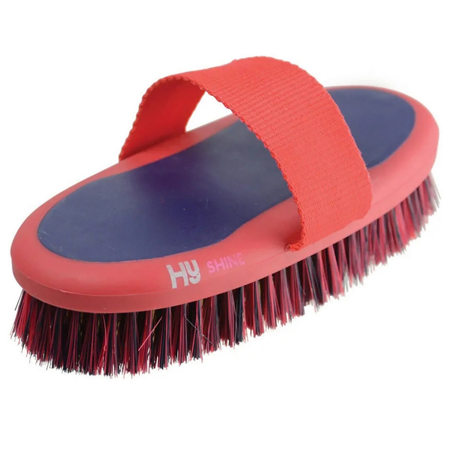 Progroom Two-Tone Sponge Brush by Hy Equestrian - Navy/Red