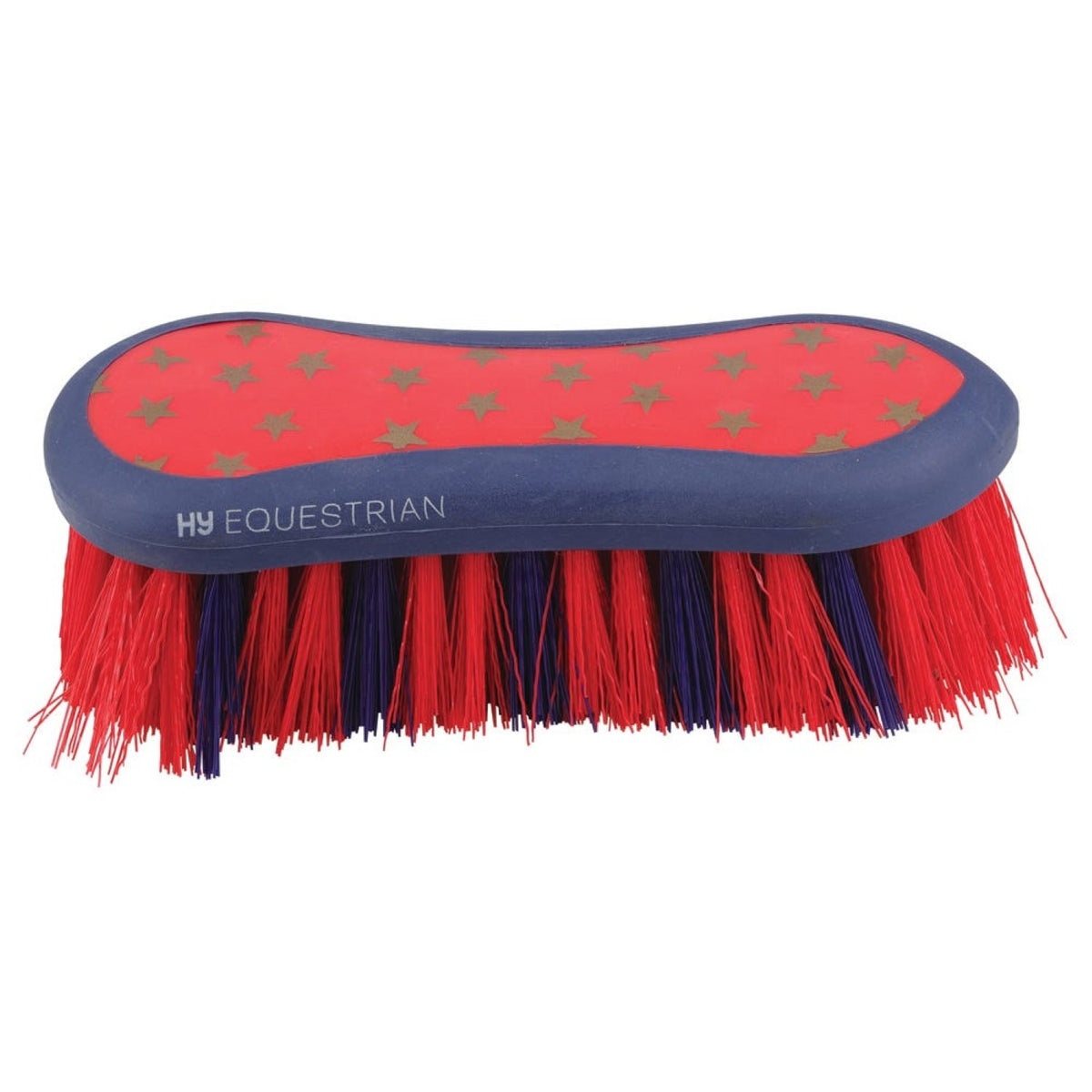 Progroom Star Easy Grip Dandy Brush by Hy Equestrian - Navy/Red