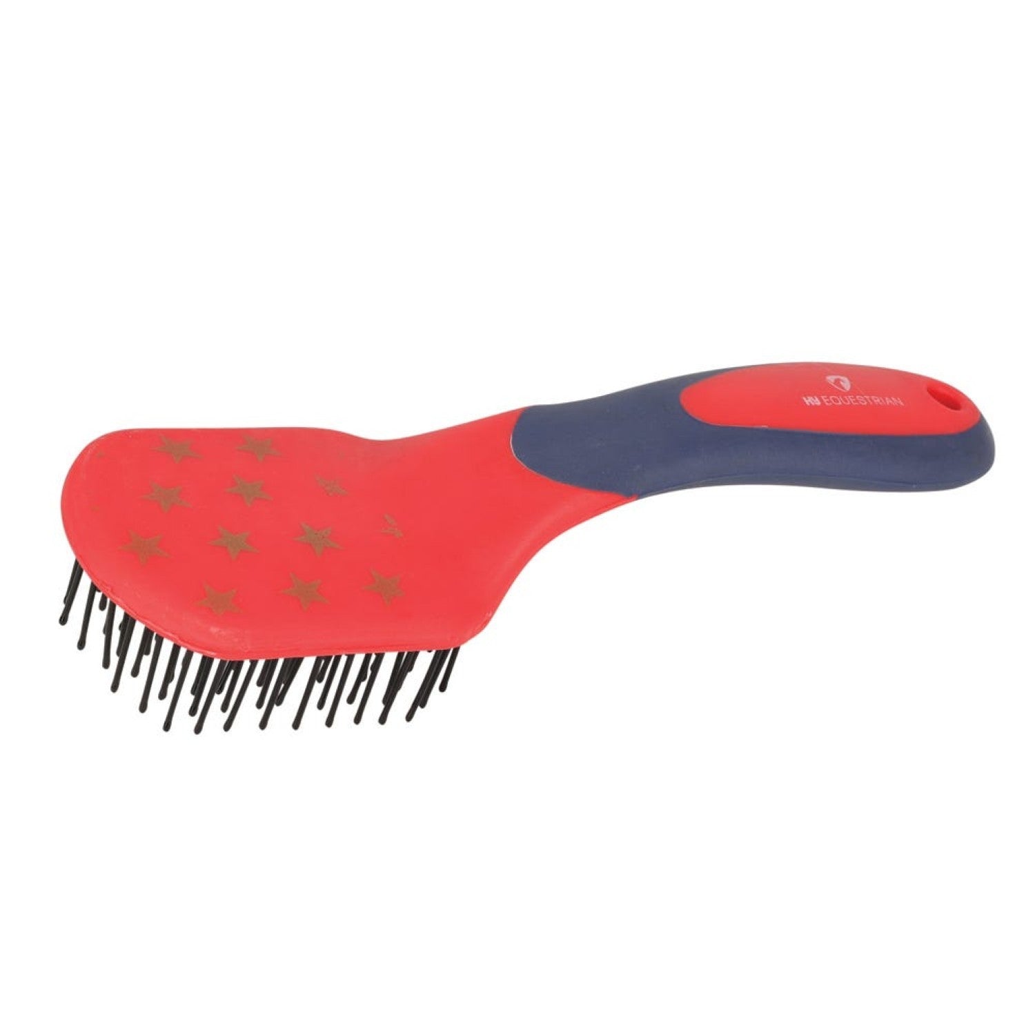 Progroom Star Easy Grip Mane & Tail Brush by Hy Equestrian - Navy/Red