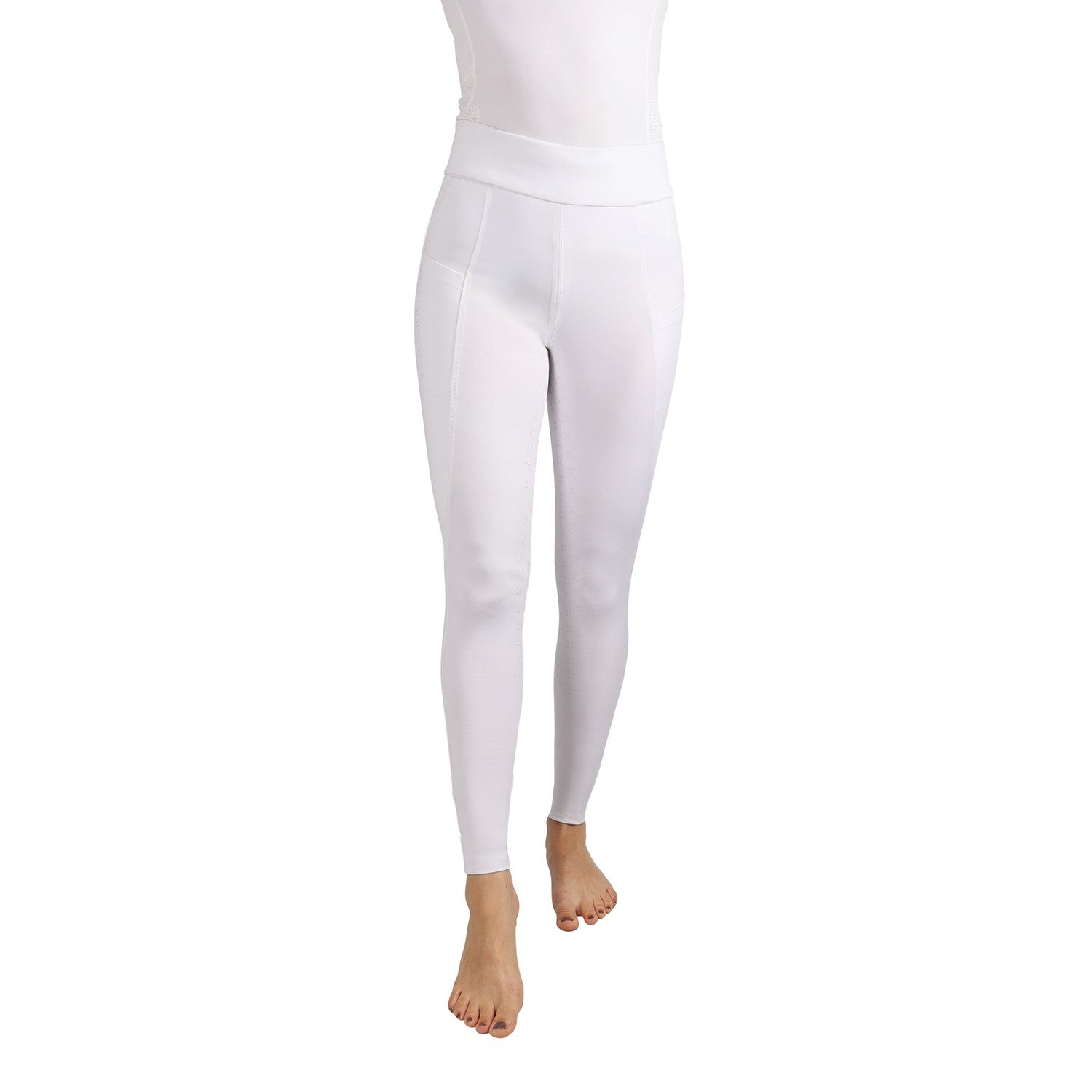 Hy Equestrian Melton Riding Tights - White