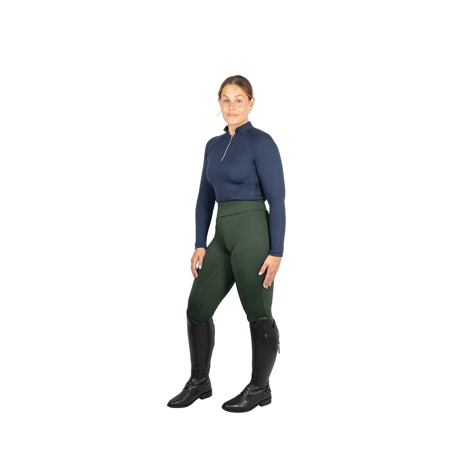 Hy Equestrian Melton Riding Tights - Forest Green
