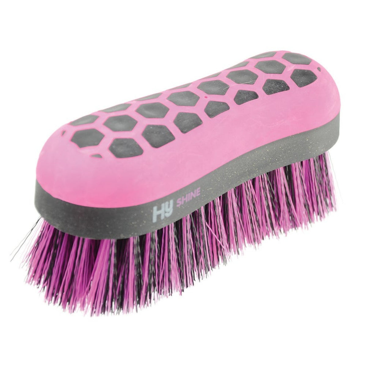 Progroom Hex Dandy Brush By Hy Equestrian - Black/Pink