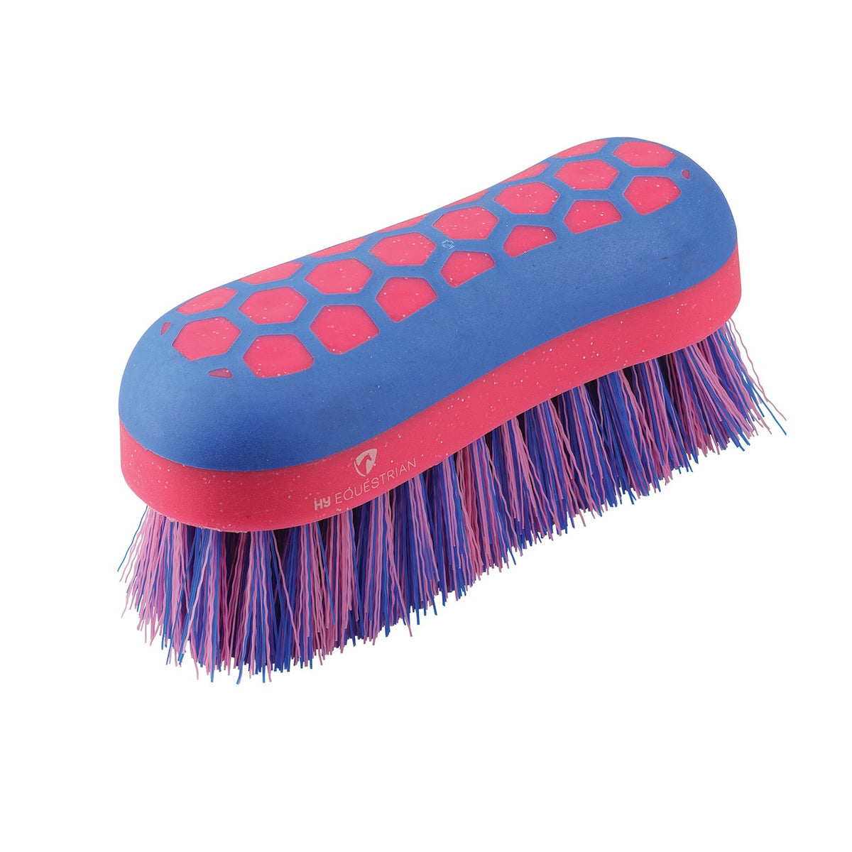 Progroom Hex Dandy Brush by Hy Equestrian - Blue/Pink
