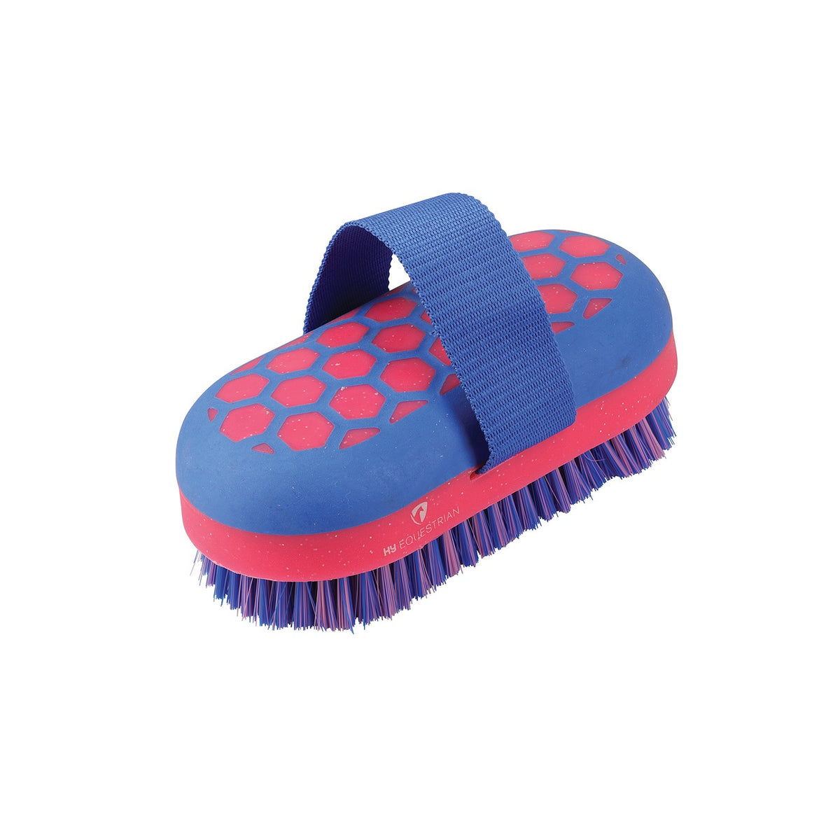 Progroom Hex Body Brush by Hy Equestrian - Blue/Pink