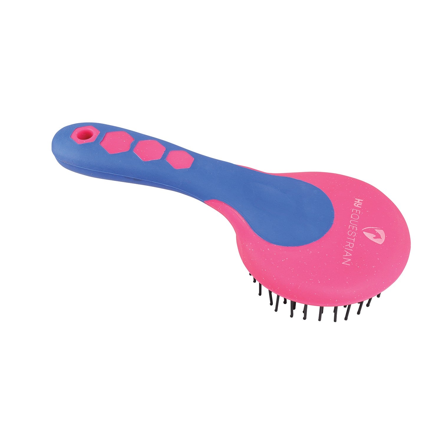 Progroom Hex Mane & Tail Brush By Hy Equestrian - 21.5 X 10 Cm - Blue/Pink