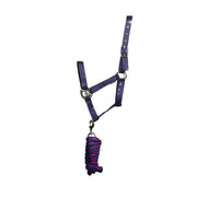 Hy Equestrian Out Of This World Headcollar & Lead Rope - Pony - Navy/Magenta