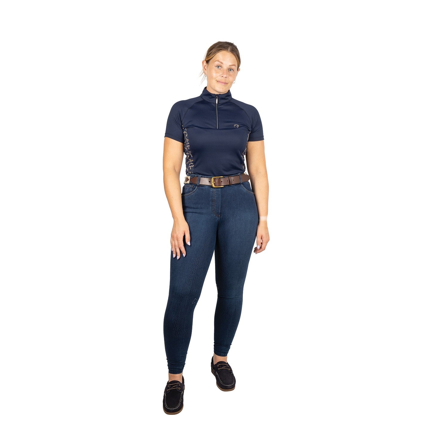 Hy Equestrian Elevate Style Denim Breeches - Dark Blue