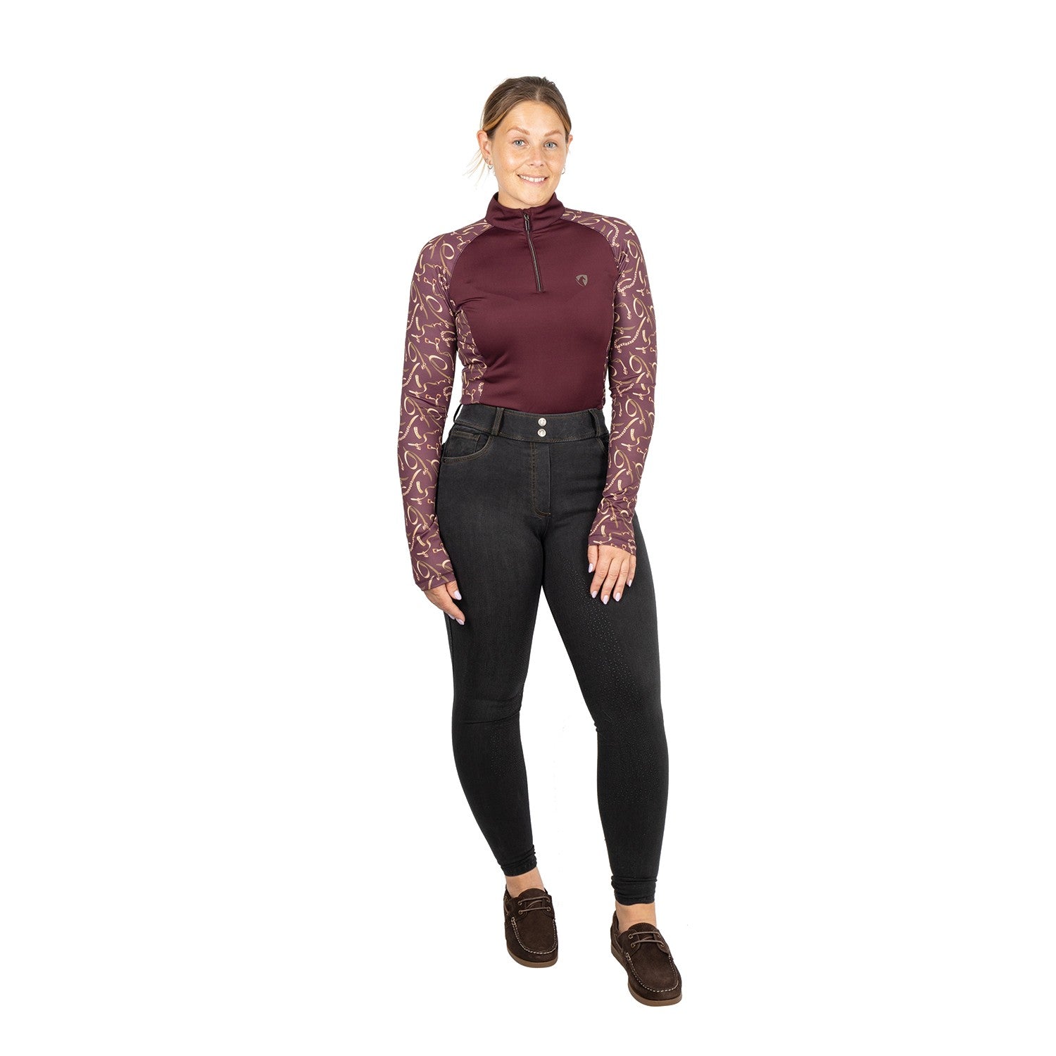 Hy Equestrian Elevate Style Denim Breeches - Black