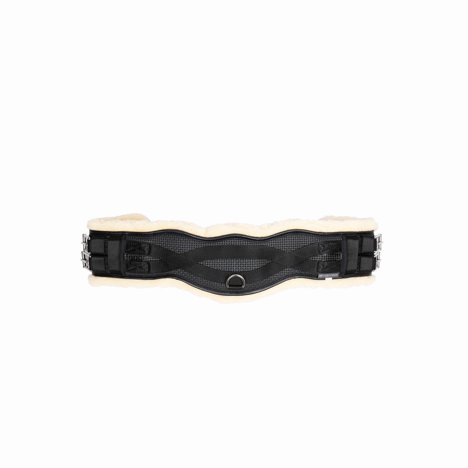 Hy Equestrian Fleece Lined Dressage Contour Girth - Black/Natural