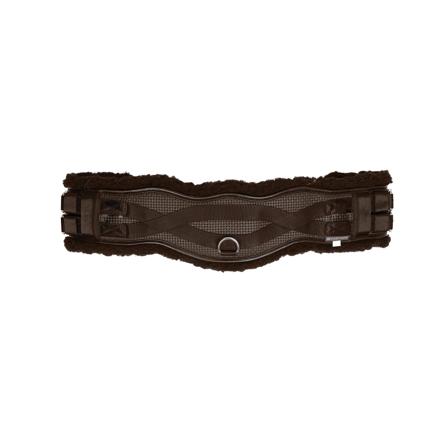 Hy Equestrian Fleece Lined Dressage Contour Girth - Brown/Brown