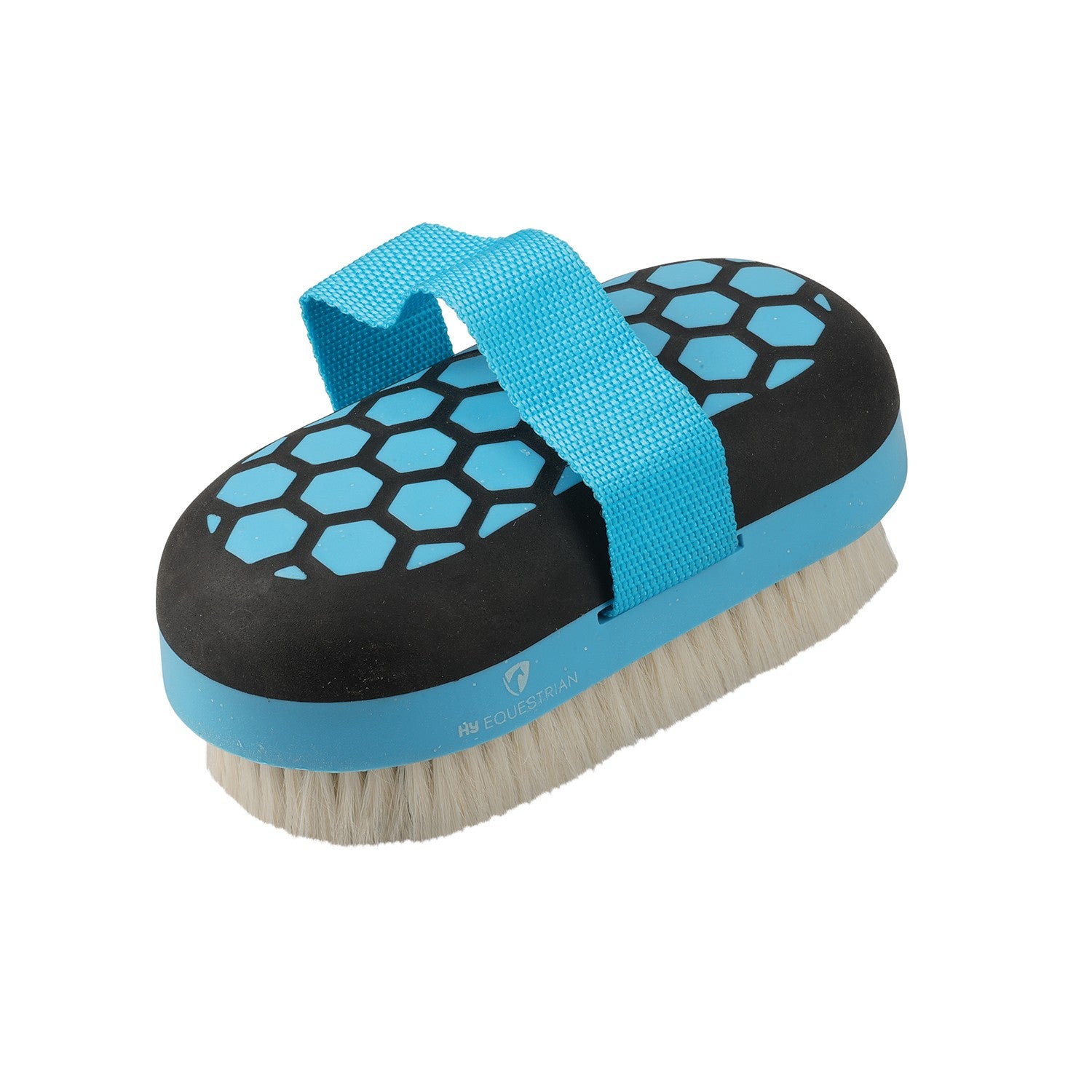 Progroom Hex Body Brush With Goat Hair by Hy Equestrian - Navy/Blue