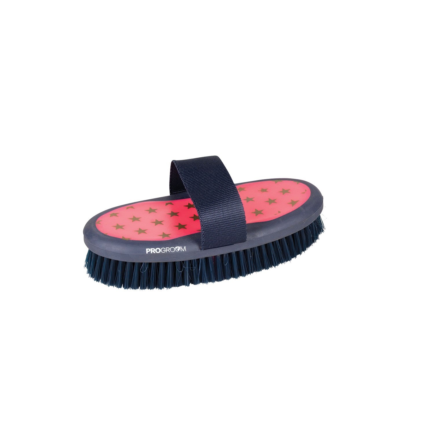 Progroom Star Easy Grip Body Brush by Hy Equestrian - Pink/Navy