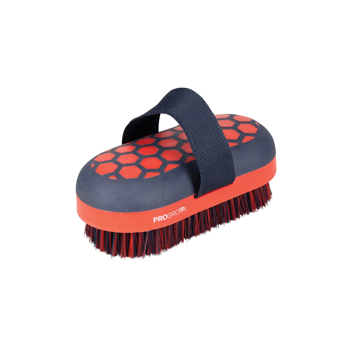 Progroom Hex Body Brush by Hy Equestrian - Navy/Red